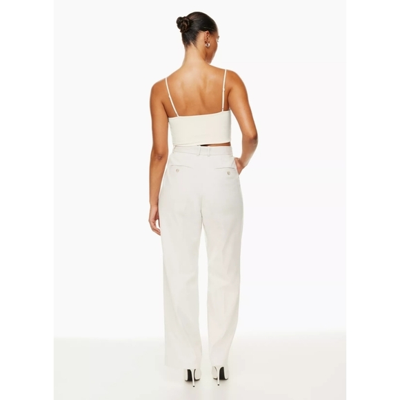 BABATON Agency Pant Crop Pleated Trouser Straight Leg Matte Pearl Straight Leg - Picture 5 of 15